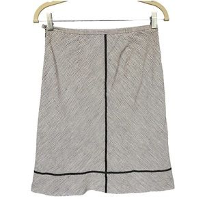 LOFT black and white striped a-line midi‎ skirt